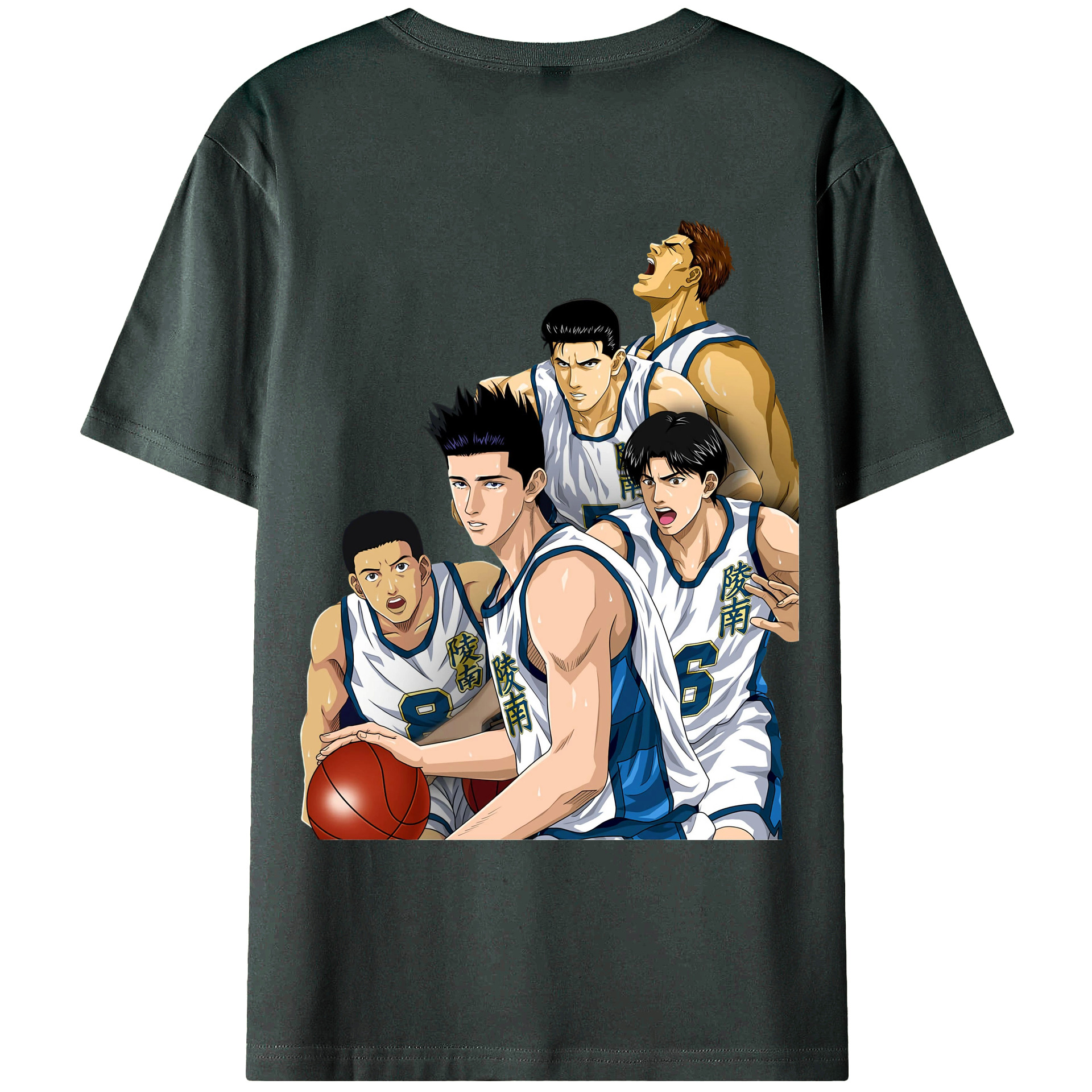 （画像用） SLAM DUNK／スラムダンク 綿100％ メンズ半袖Tシャツ（バックプリント） 通気性
